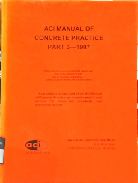 ACI Manual of Concrete Practice Part 3 -- 1997 - Beavers, Helayne