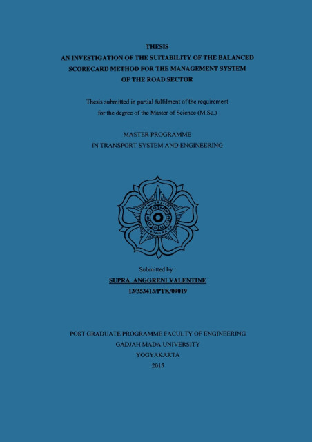 An Investigation of The Suitability of The Balanced Scorecard Method for The Management System of The Road Sector - Supra Anggreni Valentine