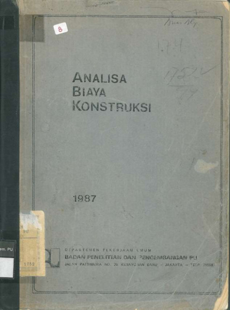 Analisa Biaya Konstruksi Tahun 1987 - Departemen Pekerjaan Umum