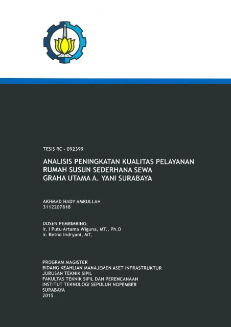 Analisis Peningkatan Kualitas Pelayanan Rumah Susun Sederhana Sewa Graha Utama A. Yani Surabaya - Akhmad Hady Amrullah