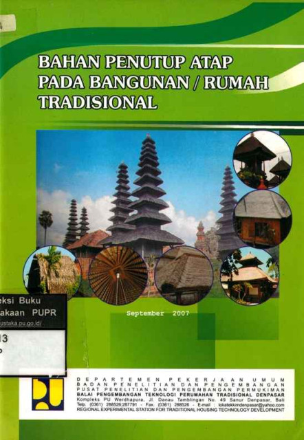 Bahan Penutup Atap pada Bangunan/Rumah Tradisional - Ir. Iwan Suprijanto, MT. Ars, MM, dkk, Made Aryati, ST, I Ketut Narsa, I Ketut Kariasa