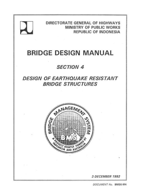 Bridge Design Manual : Section 4  Design of Earthquake Resistant Bridge Structures - Ministry of Public Works