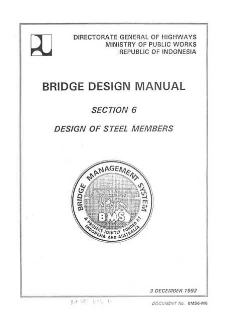 Bridge Design Manual : Section 6  Design of Steel Members - Ministry of Public Works