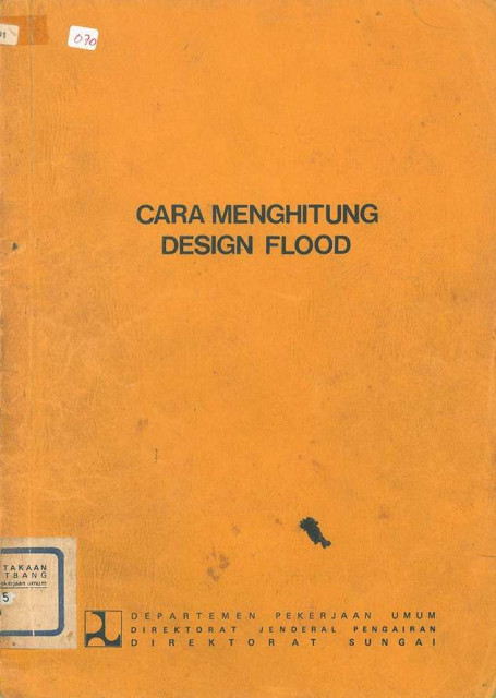 Cara Menghitung Design Flood - Direktorat Jenderal Pengairan