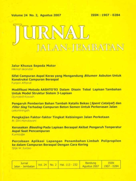 Jurnal Jalan - Jembatan Vol. 24 No. 2, Agustus 2007 - Puslitbang Jalan dan Jembatan