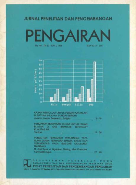 Jurnal Penelitian dan Pengembangan Pengairan No. 40 TH 13 - KW I, 1998 - Pusat Penelitian dan Pengembangan Pengairan