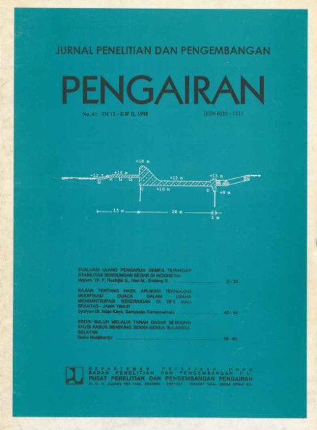 Jurnal Penelitian dan Pengembangan Pengairan No. 41 TH 13 - KW II, 1998 - Pusat Penelitian dan Pengembangan Pengairan