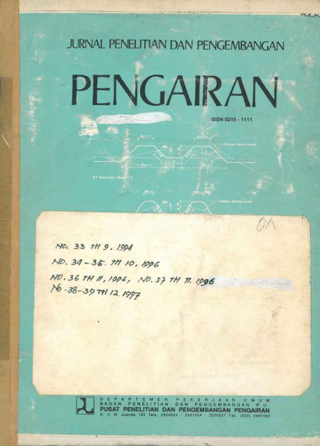 Jurnal Penelitian dan Pengembangan Pengairan Tahan 1994-1997 - Pusat Penelitian dan Pengembangan Pengairan