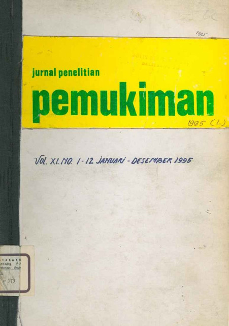 Jurnal Penelitian Pemukiman Tahun 1995 - Pusat Penelitian dan Pengembangan Pemukiman