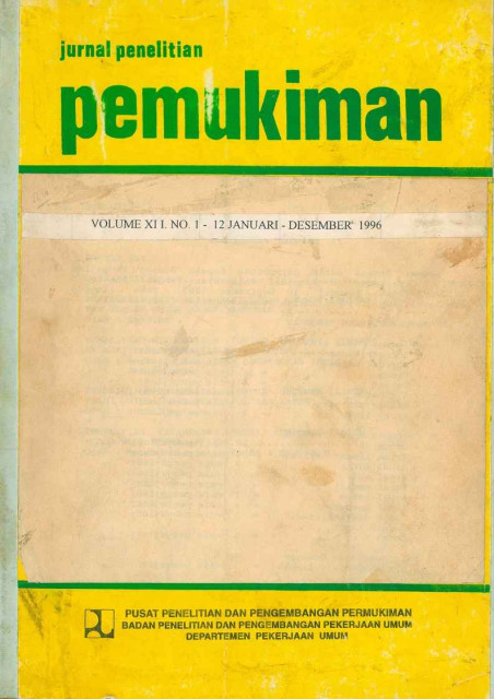 Jurnal Penelitian Pemukiman Tahun 1996 - Pusat Penelitian dan Pengembangan Pemukiman