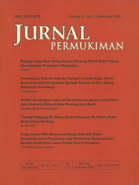 Jurnal Permukiman Vol. 21 No. 3, Desember 2005 - Pusat Penelitian dan Pengembangan Permukiman