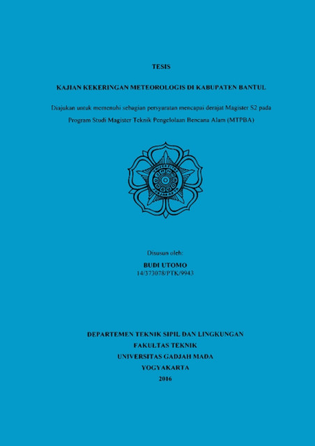 Kajian Kekeringan Meteorologis di Kabupaten Bantul - Budi Utomo