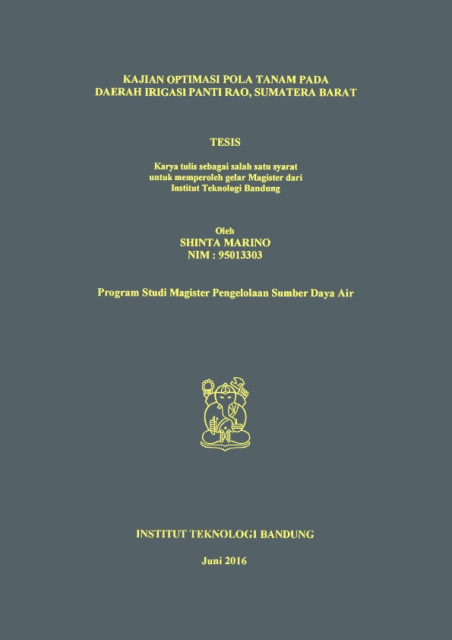 Kajian Optimasi Pola Tanam pada Daerah Irigasi Panti Rao, Sumatera Barat - Shinta Marino