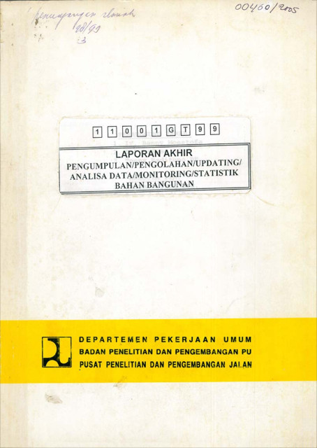 Laporan Akhir Pengumpulan/Pengolahan/Updating/Analisa Data/Monitoring/Statistik Bahan Bangunan - Benny Moestofa