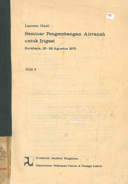 Laporan Hasil Seminar Pengembangan Air Tanah untuk Irigasi - Direktorat Jenderal Pengairan