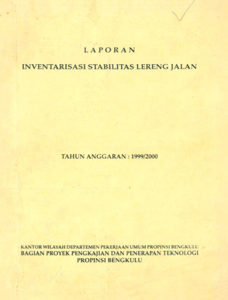 Laporan Inventarisasi Stabilitas Lereng Jalan - Departemen Pekerjaan Umum