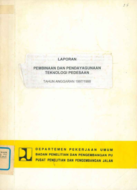 Laporan Pembinaan dan Pendayagunaan Teknologi Pedesaan Tahun Anggaran 1997/1998 - et all., Suhaili, Eddie Djunaedie, Nandang Syamsudin