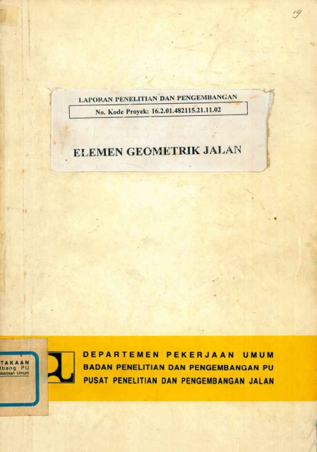 Laporan Penelitian dan Pengembangan Elemen Geometrik Jalan - Hikmat Iskandar