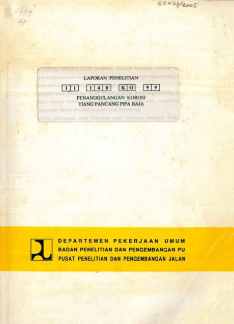 Laporan Penelitian Penanggulangan Korosi Tiang Pancang Pipa Baja - Lien Suharlinah