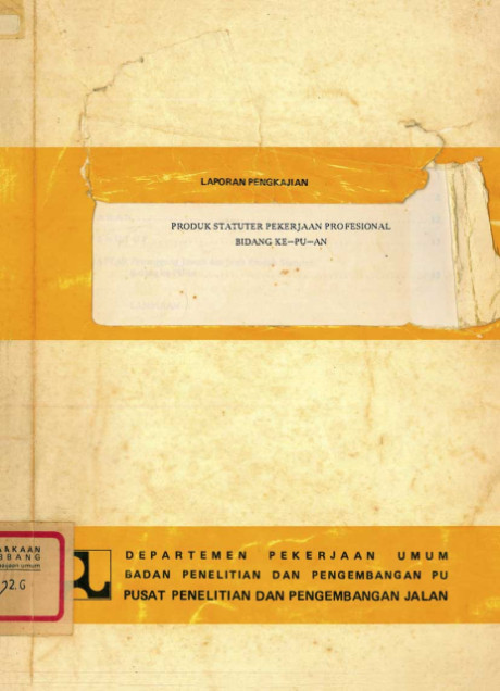 Laporan Pengkajian Produk Statuter Pekerjaan Profesional Bidang Ke-PU-an - H. A. B. Hasibuan