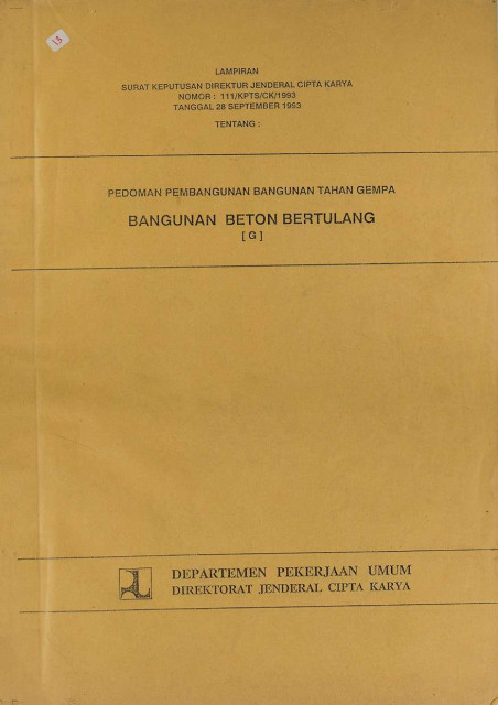 Pedoman Pembangunan Bangunan Tahan Gempa : Bangunan Beton Bertulang - Direktorat Jenderal Cipta Karya