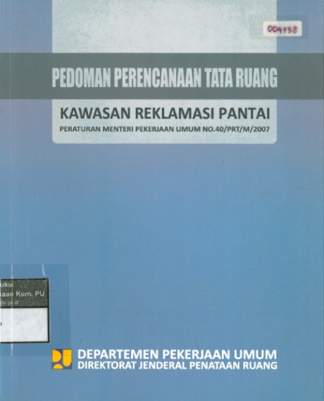 Pedoman Penataan Ruang Kawasan Reklamasi Pantai - Direktorat Jenderal Penataan Ruang