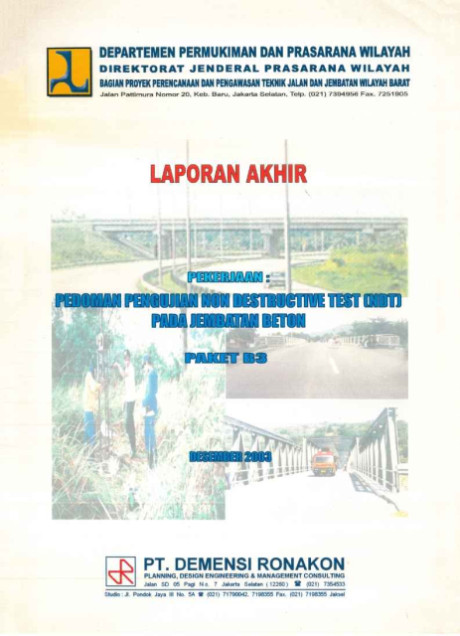 Pedoman Pengujian Non Destructive Test (NDT) pada Jembatan Beton - PT. Demensi Ronakon