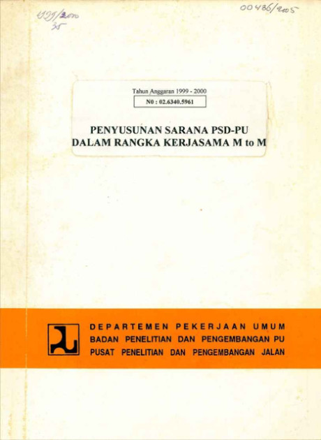 Penyusunan Sarana PSD-PU dalam Rangka Kerjasama M to M - et all., Hikmat Iskandar, Subagus Dwi Nurjaya, Poernomosidhi