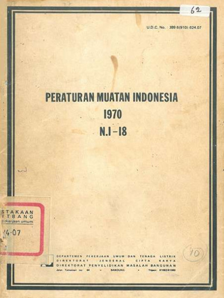 Peraturan Muatan Indonesia 1970 : NI-18 - Lembaga Penyelidikan Masalah Bangunan