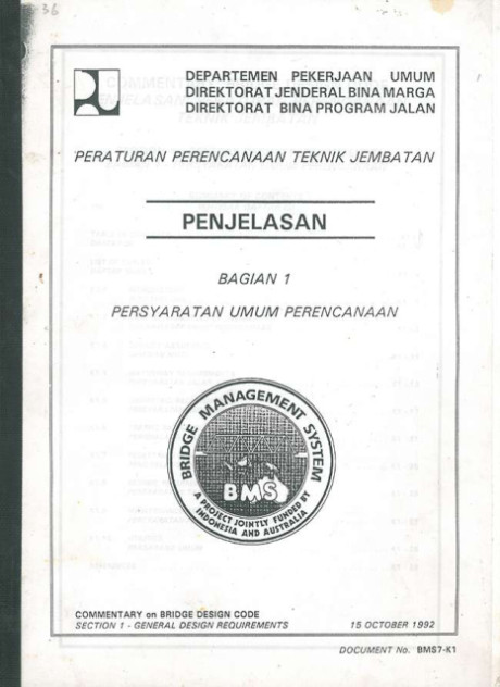 Peraturan Perencanaan Teknik Jembatan : Bagian 1 Persyaratan Umum Perencanaan - Direktorat Jenderal Bina Marga