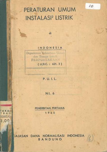 Peraturan Umum Instalasi-Instalasi Listrik - Jajasan Dana Normalisasi Indonesia