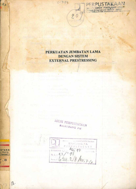 Perkuatan Jembatan Lama dengan Sistem External Prestressing - Pusat Penelitian dan Pengembangan Jalan