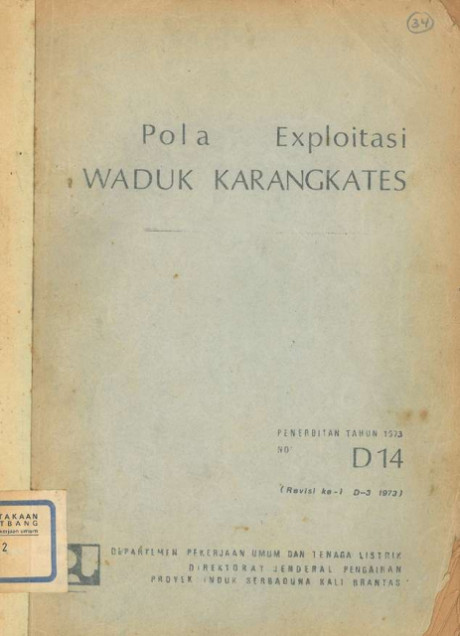 Pola Eksploitasi Waduk Karangkates - Direktorat Jenderal Pengairan