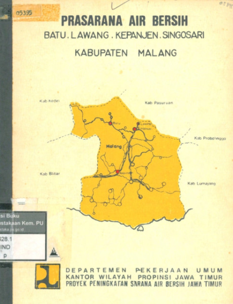 Prasarana Air Bersih Batu, Lawang, Kepanjen, Singosari: kabupaten malang - Departemen Pekarjaan Umum