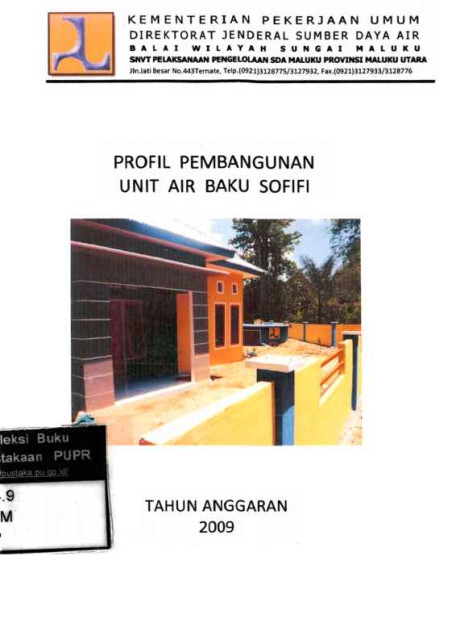 Profil Pembangunan Unit Air Baku Sofifi - 