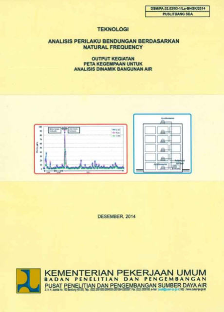 Teknologi Analisis Perilaku Bendungan Berdasarkan Natural Frequency : Output Kegiatan Peta Kegempaan untuk Analisis Dinamik Bangunan AIr - Pusat Litbang Sumber daya Air