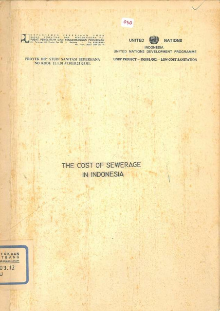 The Cost of Sewerage in Indonesia - Pusat Penelitian dan Pengembangan Pemukiman