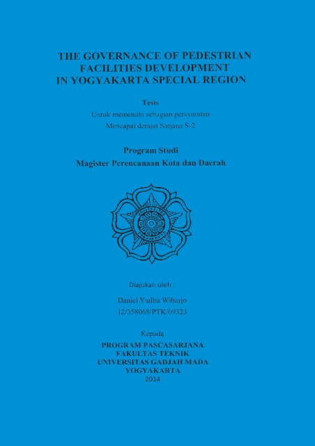 The Governance of Pedestrian Facilities Development in Yogyakarta Special Region - Daniel Yudha Wiharjo