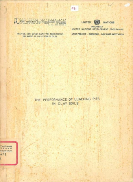 The Performance of Leaching Pits in Clay Soils - G.J.W. de Kruijff
